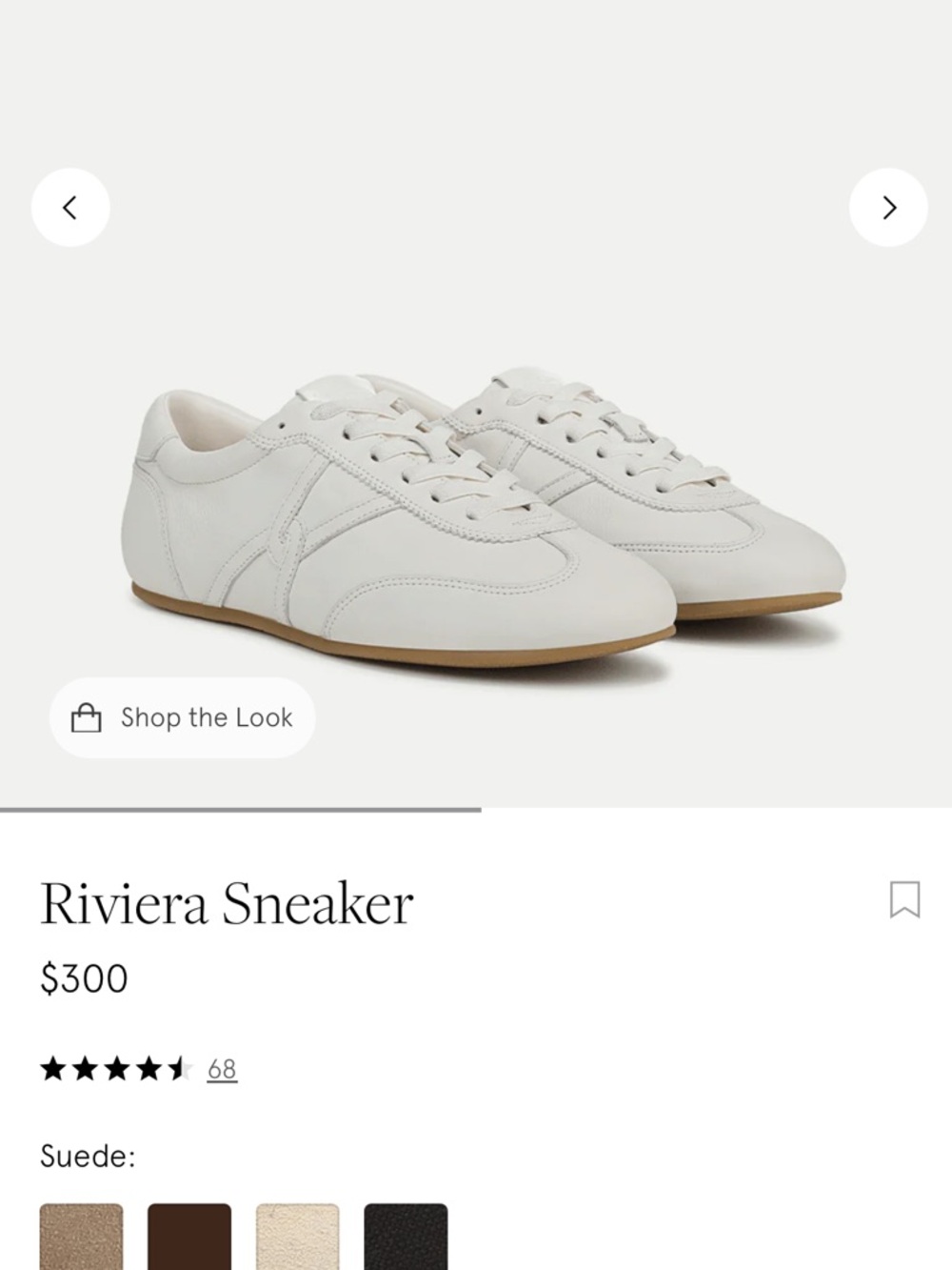 Veronica Beard Riviera Leather Sneaker - Coconut - Picture 2 of 9